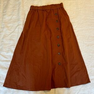Madewell Linen Skirt in Rust